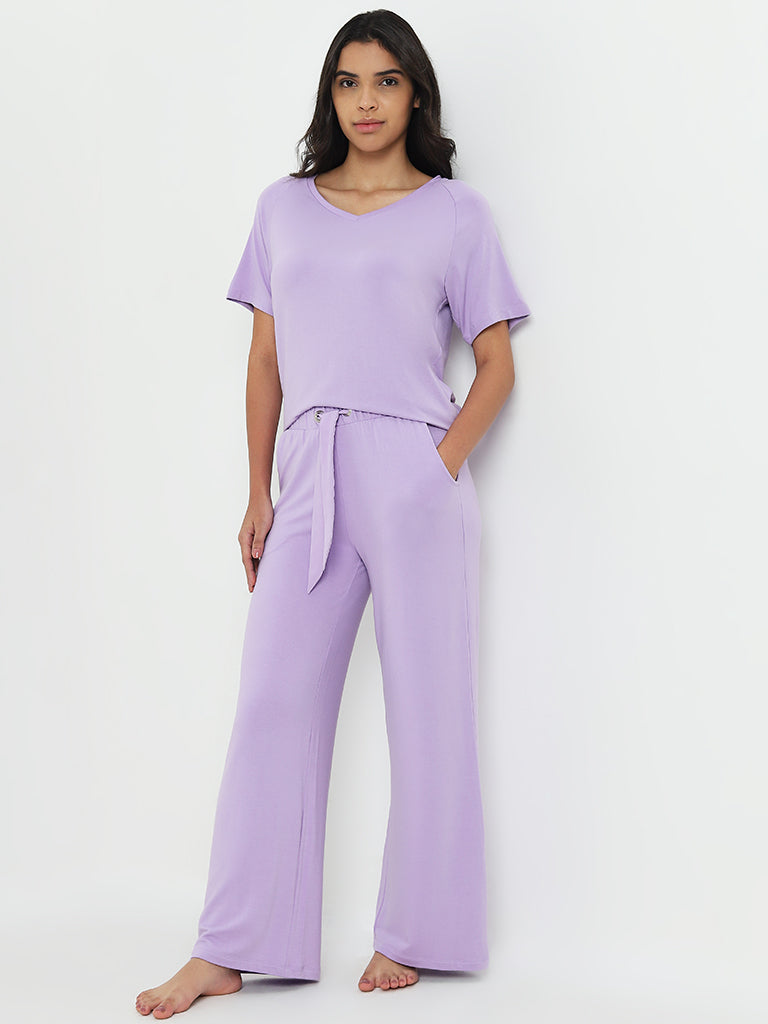 Wunderlove Lavender High-Rise Supersoft Pyjamas