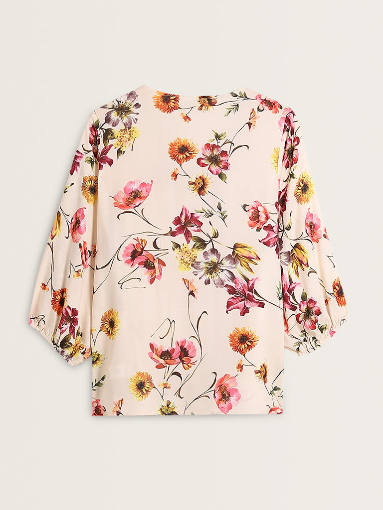 Gia Multicolour Floral Print Top