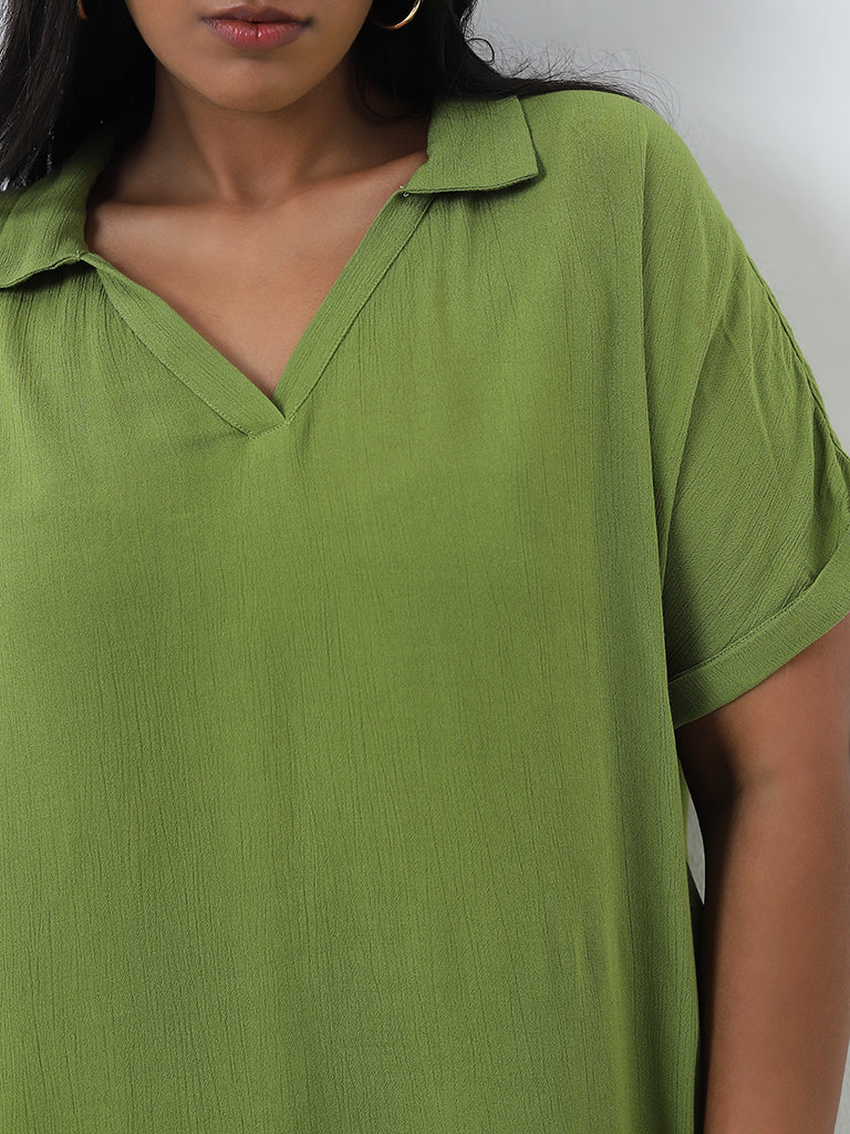 Gia Green Textured Top