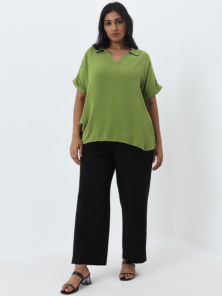 Gia Green Textured Top