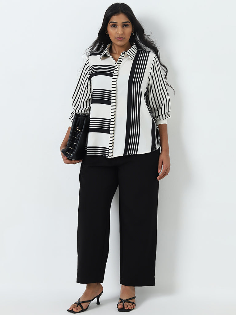 Gia Black Striped Shirt