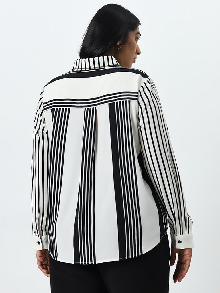 Gia Black Striped Shirt