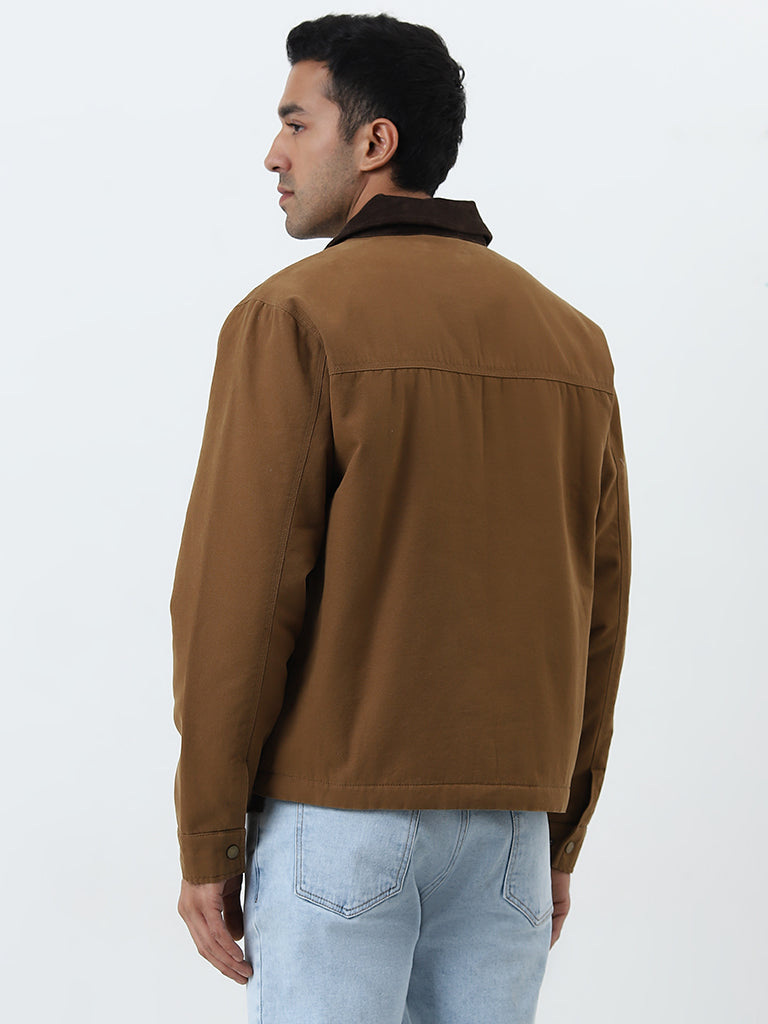 WES Casuals Tan Relaxed-Fit Cotton Jacket