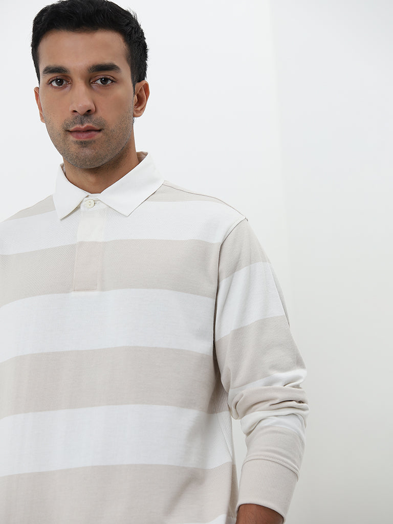 WES Casuals Beige Relaxed-Fit T-Shirt