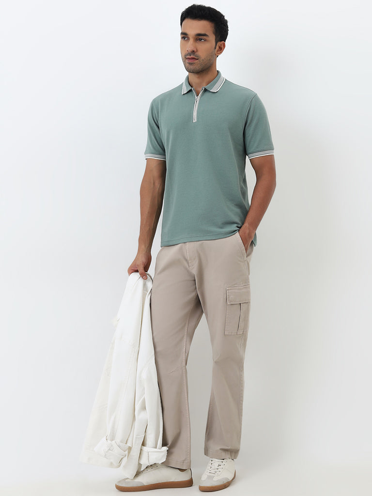 WES Casuals Sage Relaxed-Fit Polo T-Shirt