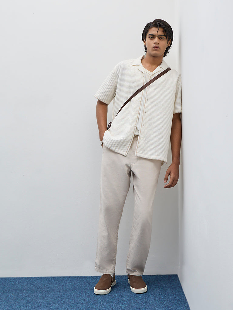 ETA Off-White Waffle-Textured Relaxed-Fit Cotton Shirt