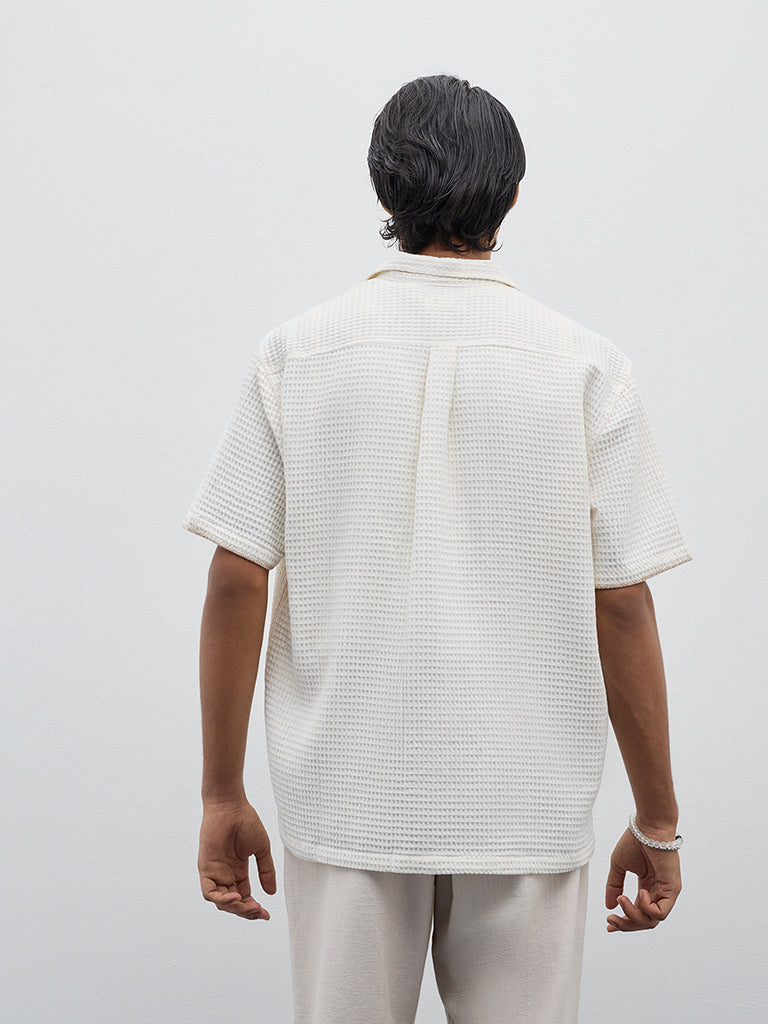 ETA Off-White Waffle-Textured Relaxed-Fit Cotton Shirt