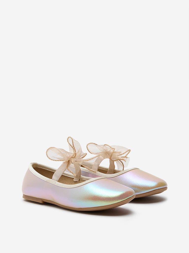 Yellow Multicolour Bow-Detailed Ballerina