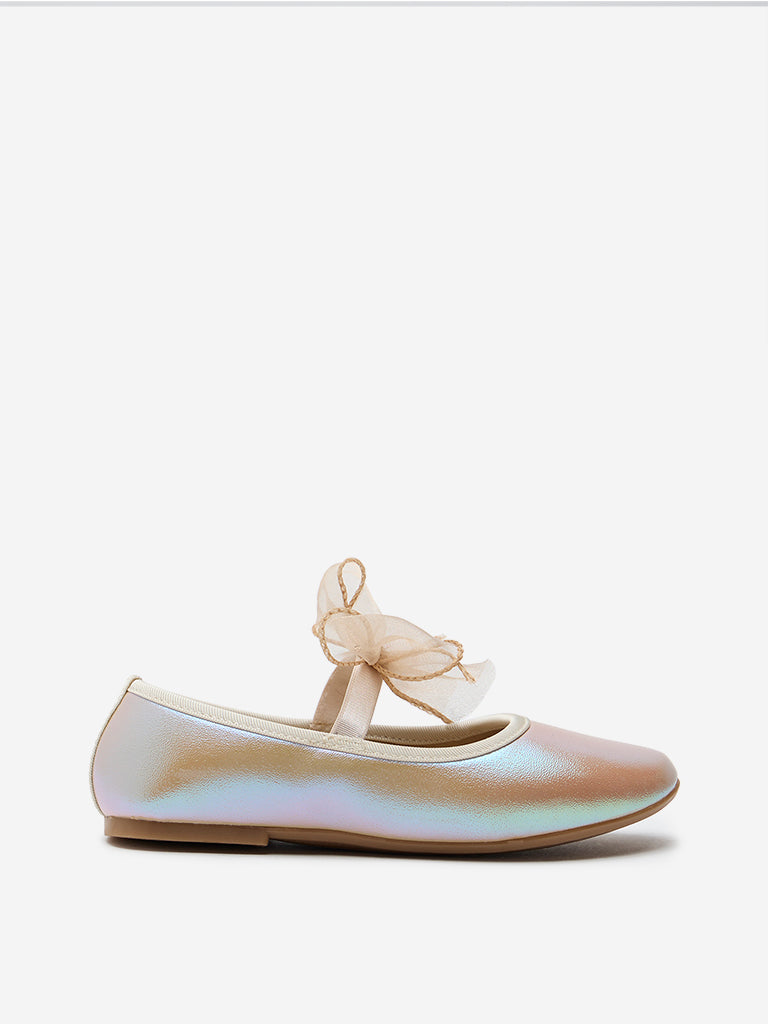 Yellow Multicolour Bow-Detailed Ballerina