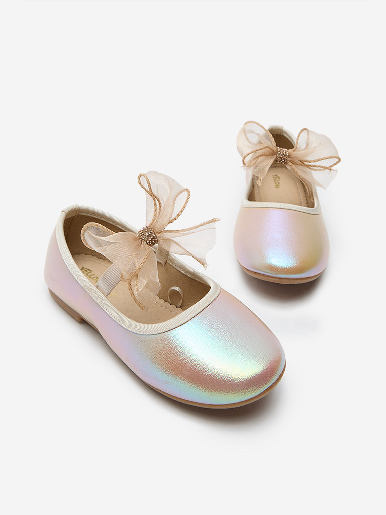 Yellow Multicolour Bow-Detailed Ballerina