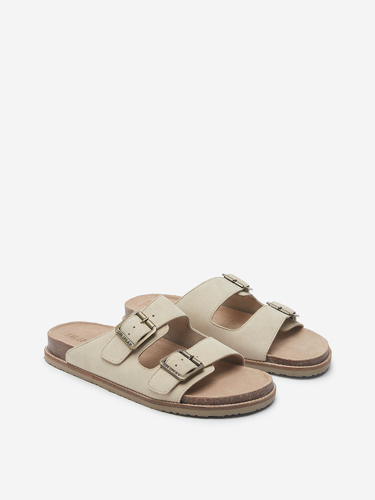 SOLEPLAY Beige Dual Strap Slip-On Sandals