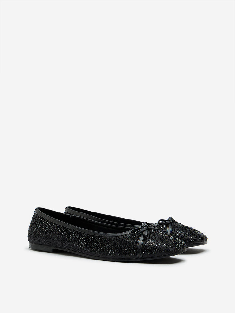 LUNA BLU Black Embellished Ballerina