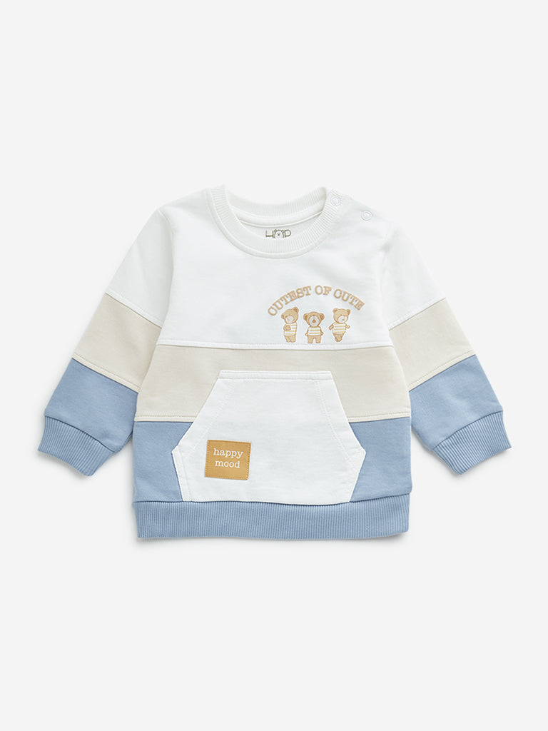 HOP Baby Multicolour Colour-Blocked Cotton Sweatshirt