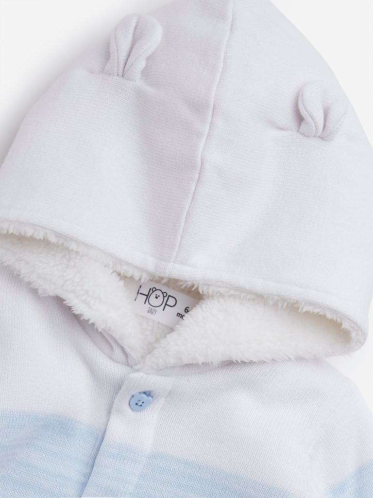 HOP Baby Light Blue Colour-Blocked Cotton Sweater