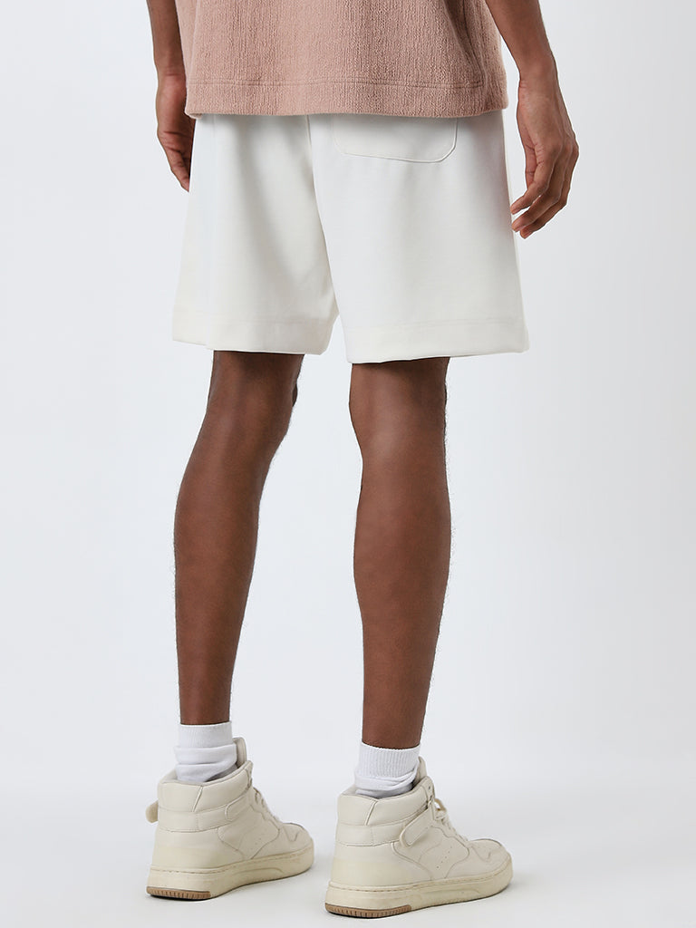 Studiofit Off-White Relaxed-Fit Mid-Rise Shorts