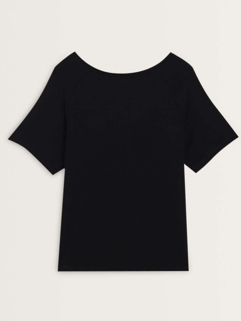 Wunderlove Solid Black Supersoft T-Shirt