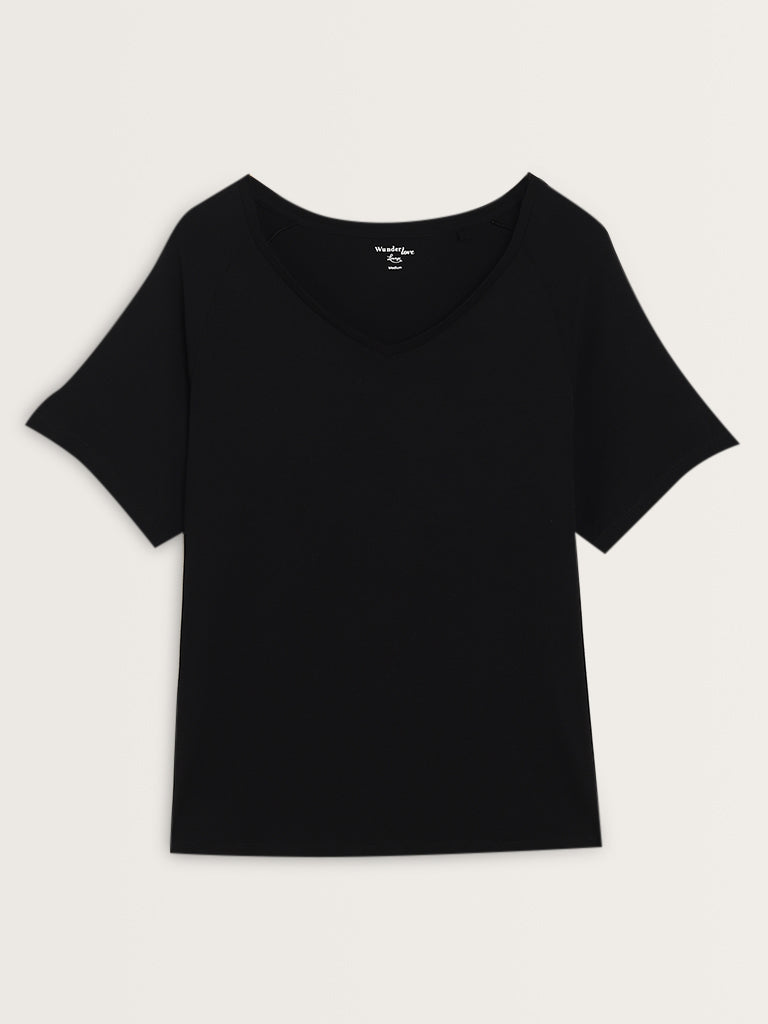 Wunderlove Solid Black Supersoft T-Shirt