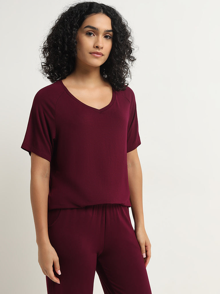 Wunderlove Burgundy Supersoft Solid Top