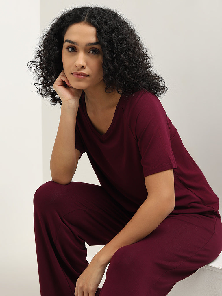 Wunderlove Burgundy Supersoft Solid Top