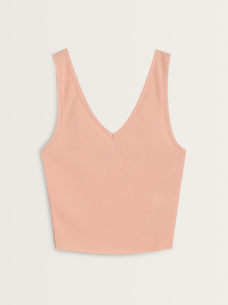 Superstar Peach Waffle Textured Tank Top