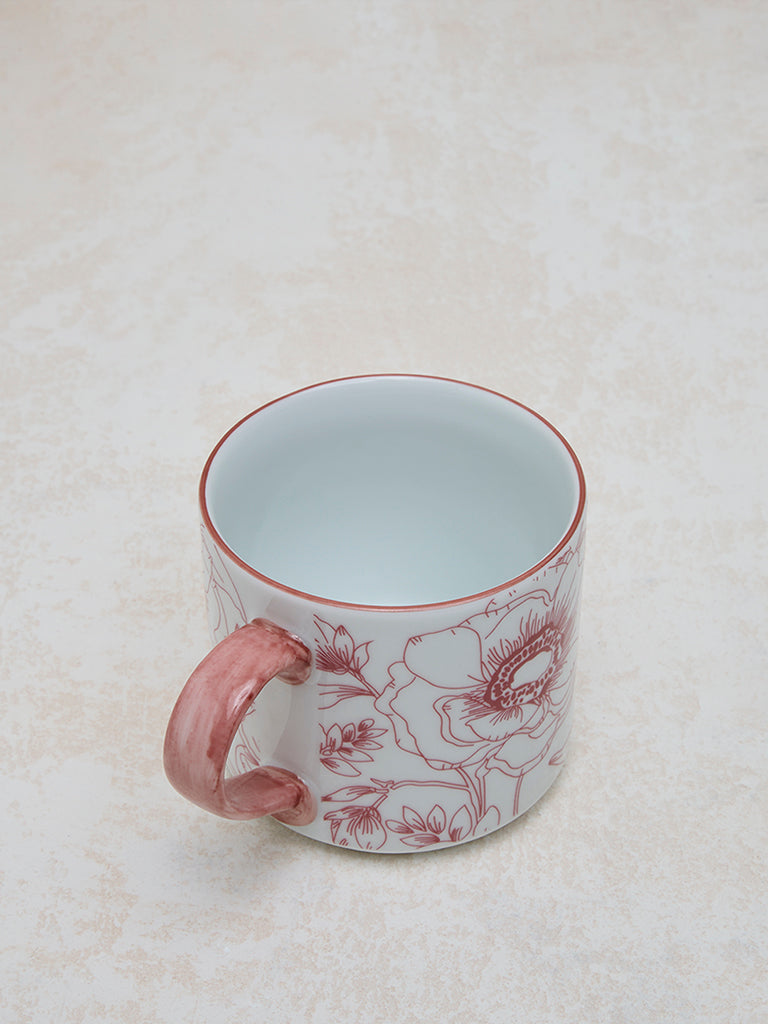 Westside Home Pink Floral Printed Mug