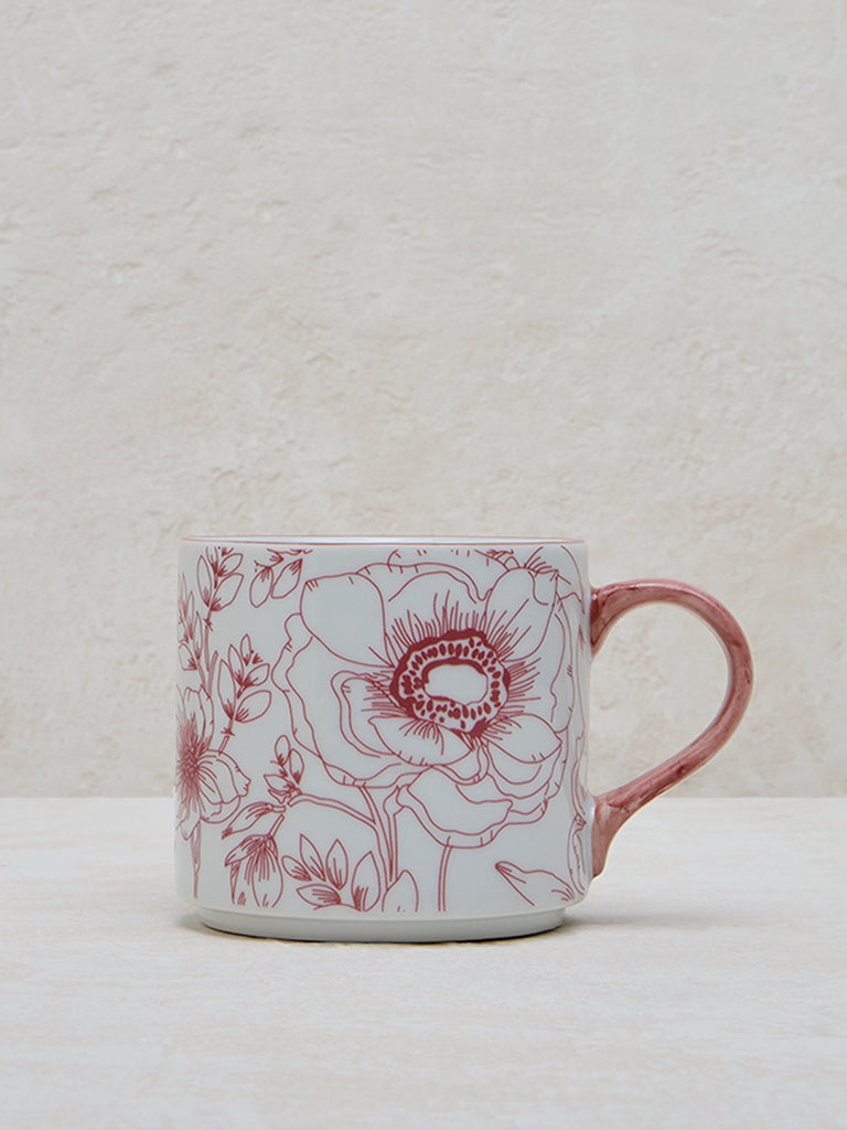 Westside Home Pink Floral Printed Mug