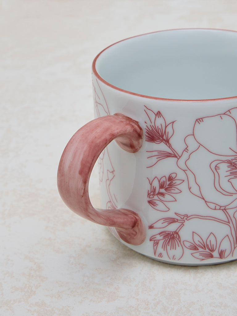 Westside Home Pink Floral Printed Mug