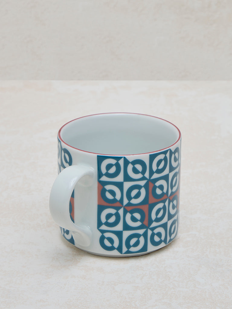 Westside Home Blue Geometric Printed Mug