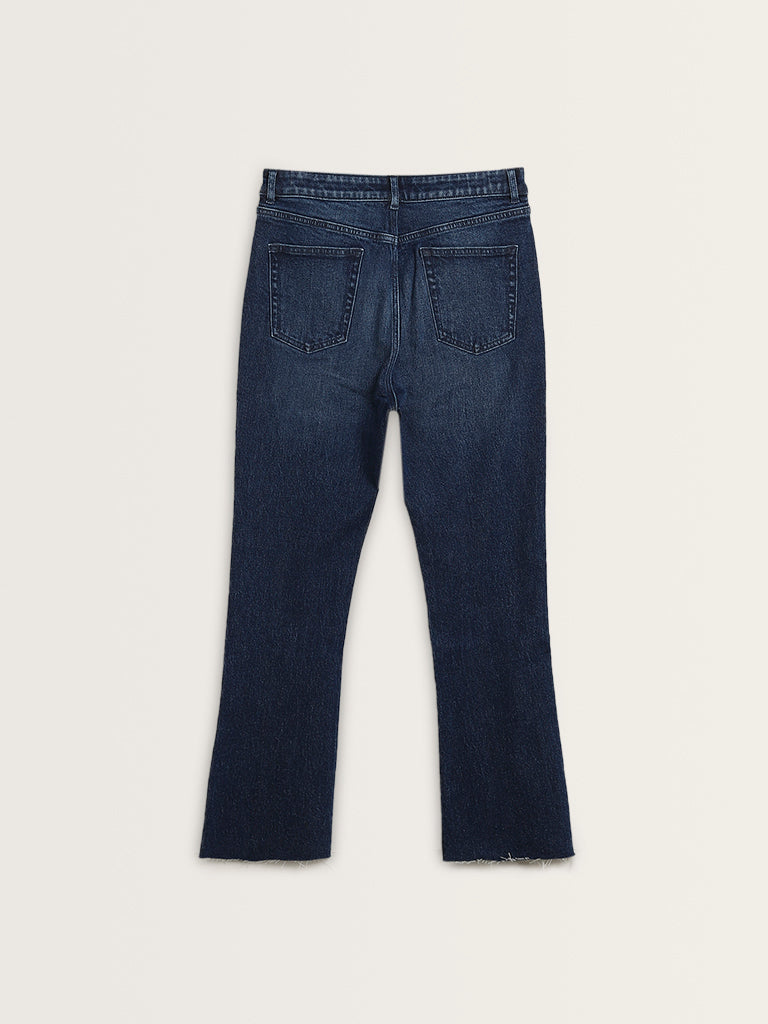 LOV Dark Blue Washed Straight - Fit High - Rise Jeans