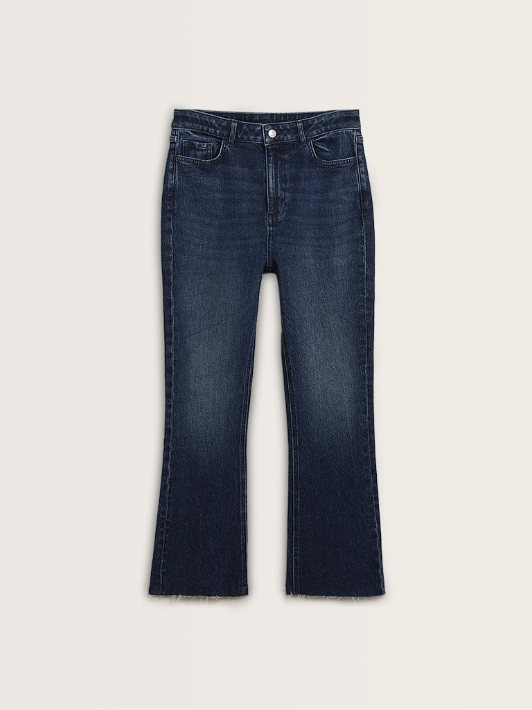 LOV Dark Blue Washed Straight - Fit High - Rise Jeans