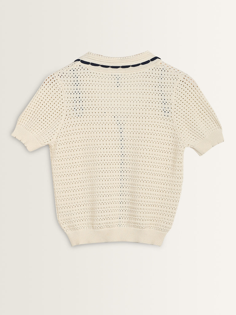 LOV Off-White Crochet Shirt