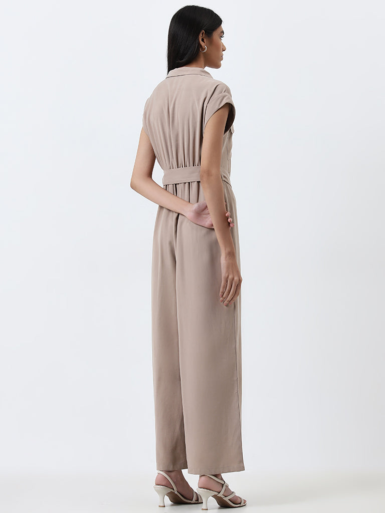 LOV Beige Jumpsuit with Belt