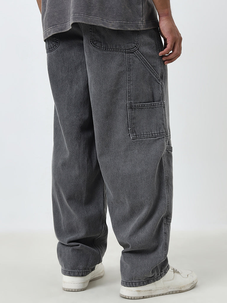 Nuon Grey Relaxed - Fit High - Rise Jeans