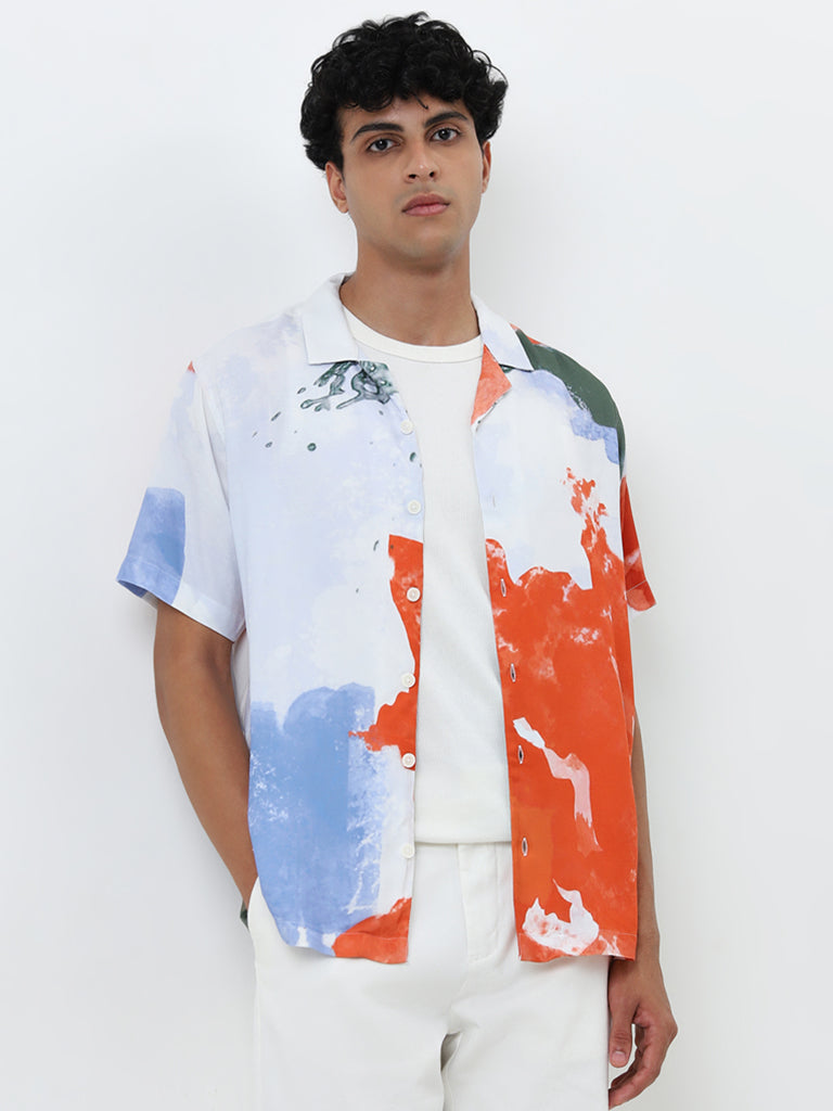 Nuon Multicolour Abstract Design Relaxed Fit Shirt