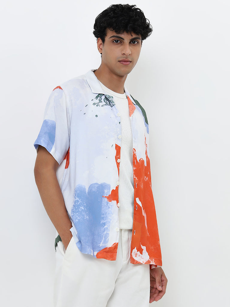 Nuon Multicolour Abstract Design Relaxed Fit Shirt