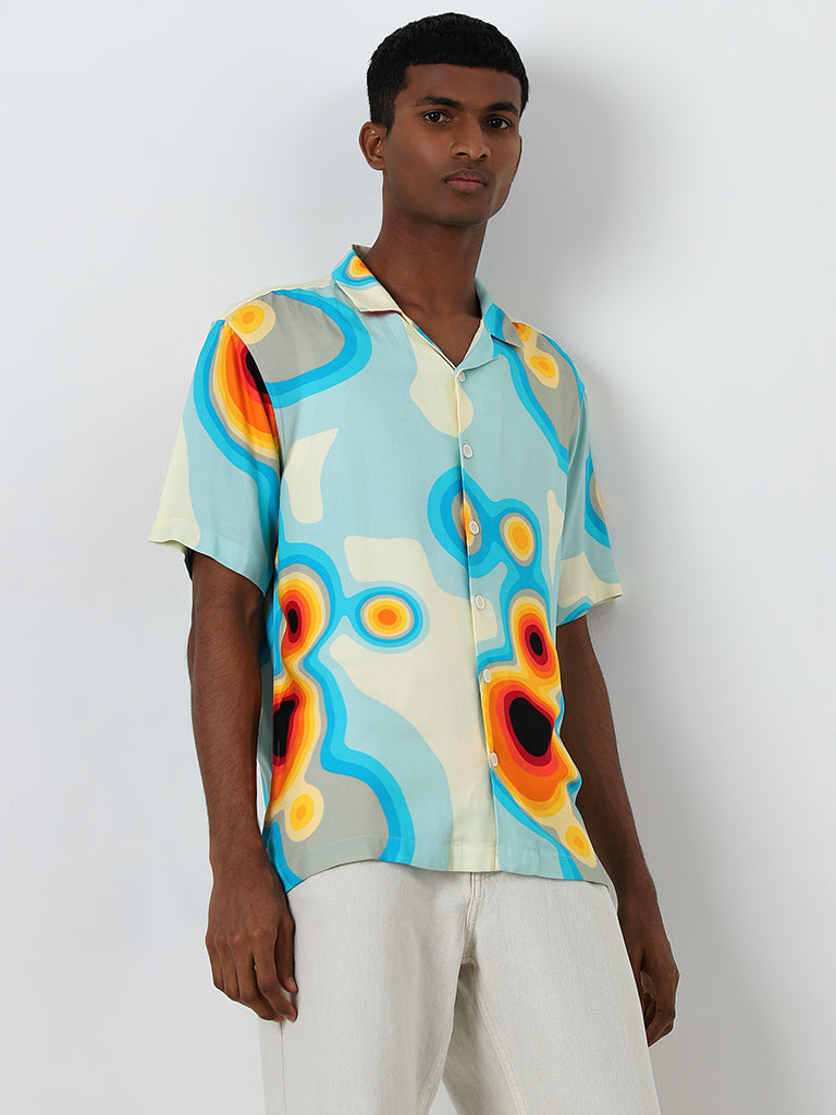 Nuon Multicolour Abstract Design Relaxed-Fit Shirt