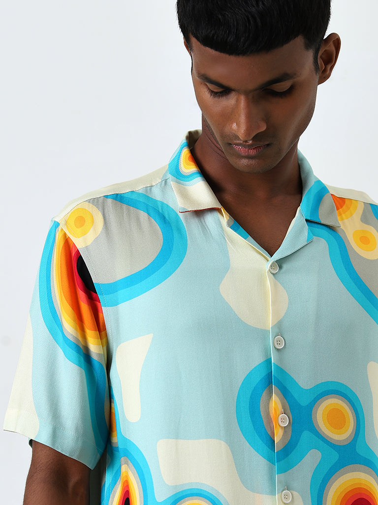 Nuon Multicolour Abstract Design Relaxed-Fit Shirt