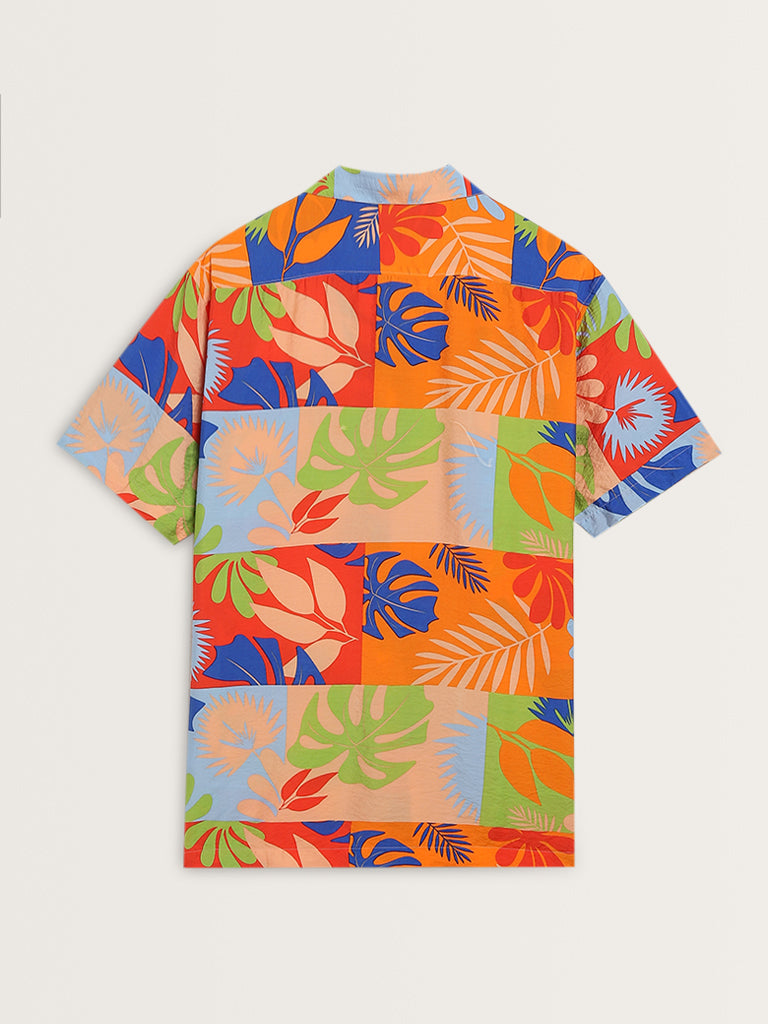 Nuon Multicolour Foliage Printed Relaxed-Fit Shirt