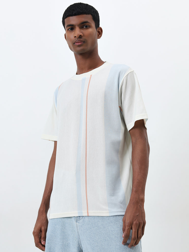 Nuon Off-White Striped Relaxed-Fit T-Shirt