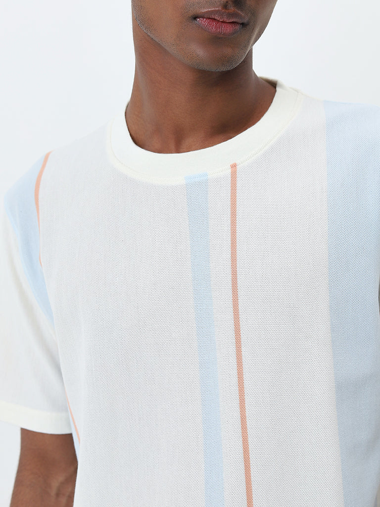 Nuon Off-White Striped Relaxed-Fit T-Shirt