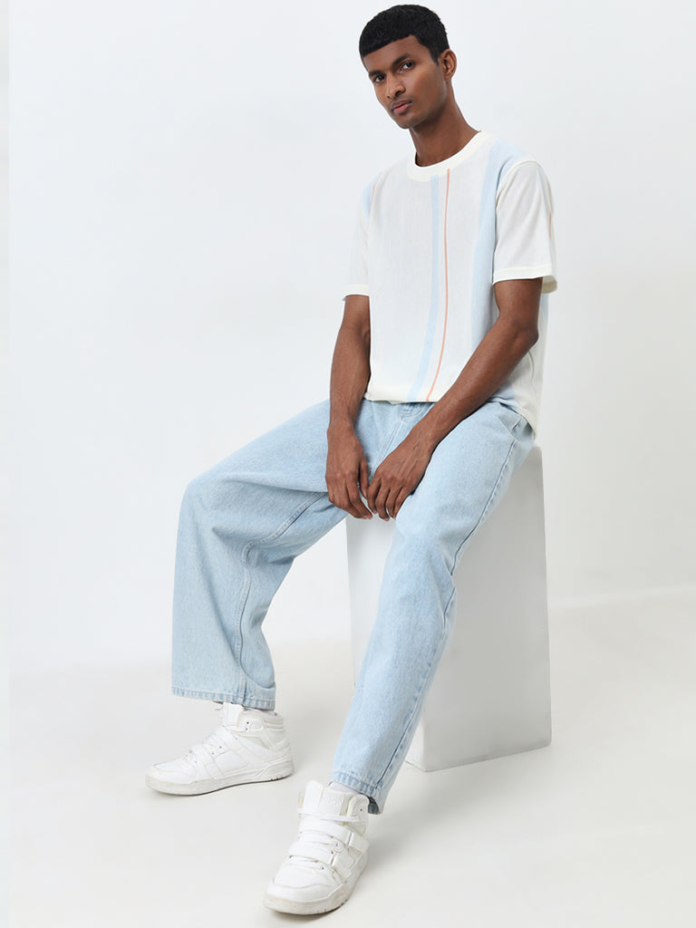 Nuon Off-White Striped Relaxed-Fit T-Shirt