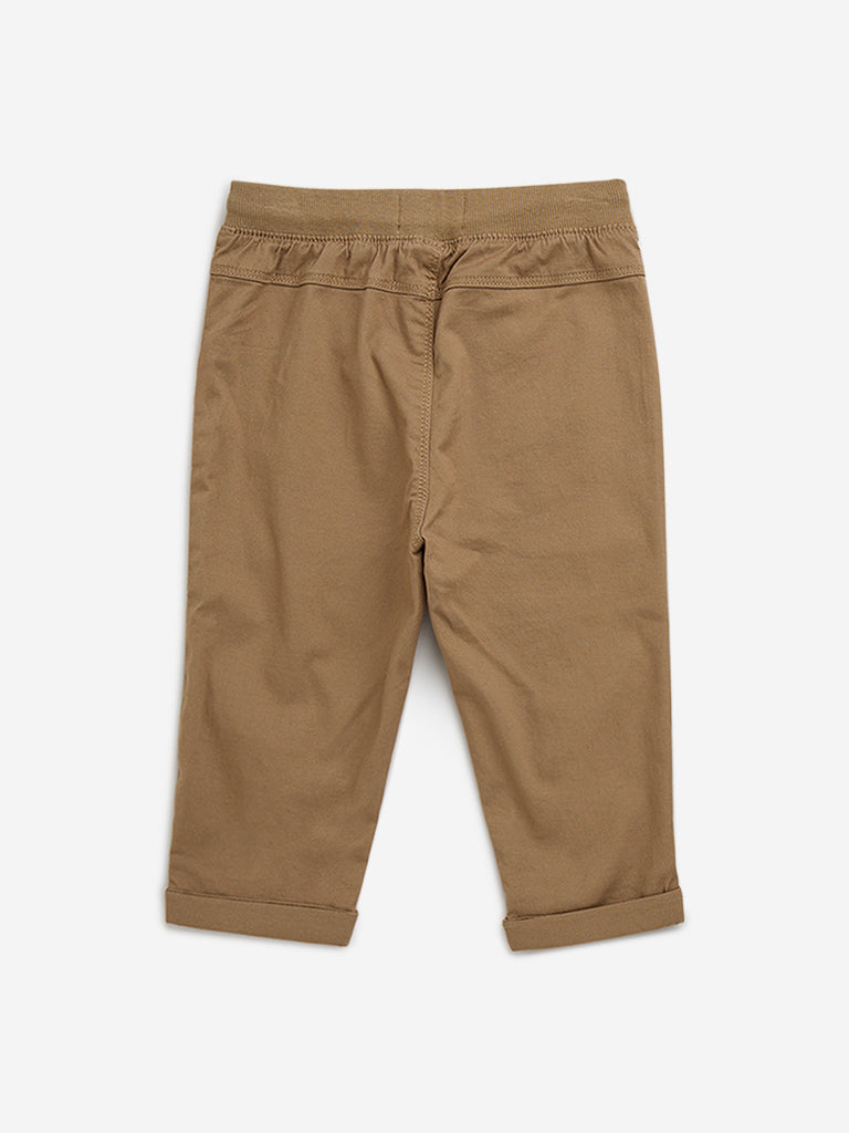 HOP Baby Brown Mid-Rise Cotton Blend Pants