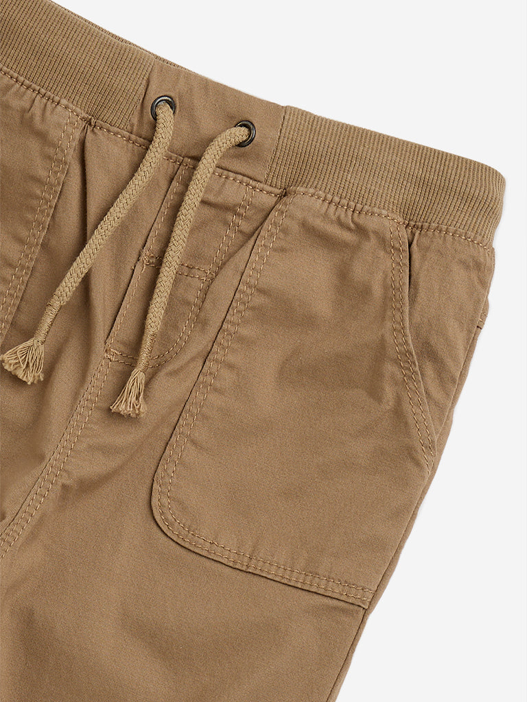 HOP Baby Brown Mid-Rise Cotton Blend Pants