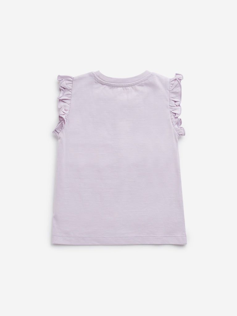 HOP Kids Lilac Bicycle Design Cotton T-Shirt