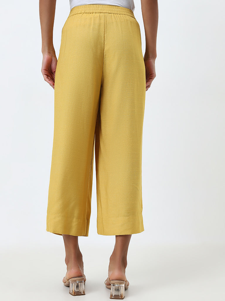 Zuba Yellow High-Rise Ethnic Pants