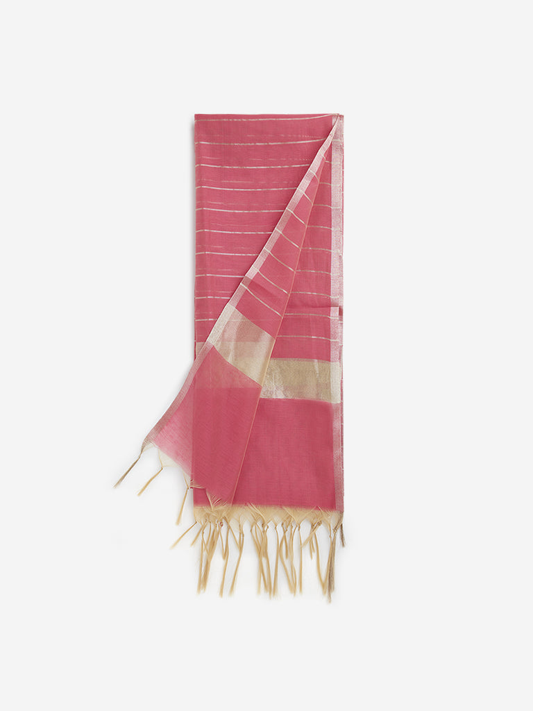 Utsa Pink Chanderi Dupatta