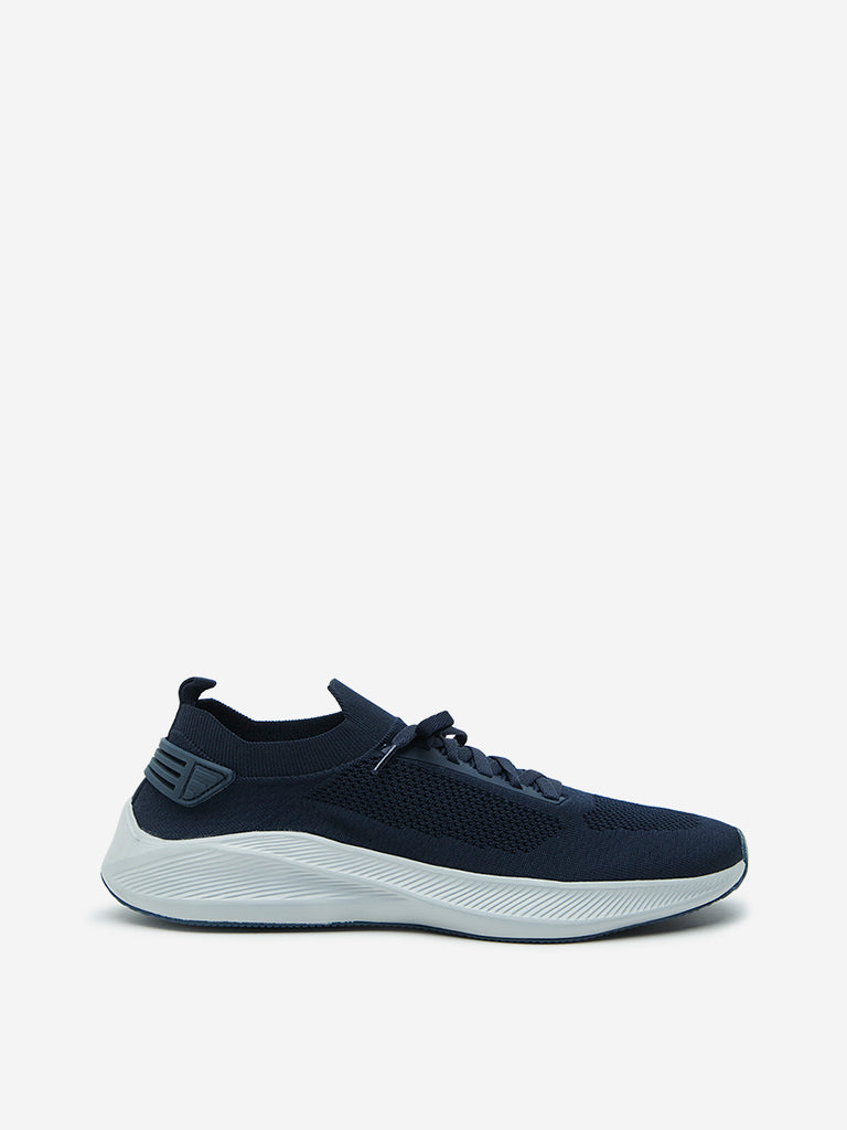 SOLEPLAY Navy Knitted Lace-Up Shoes