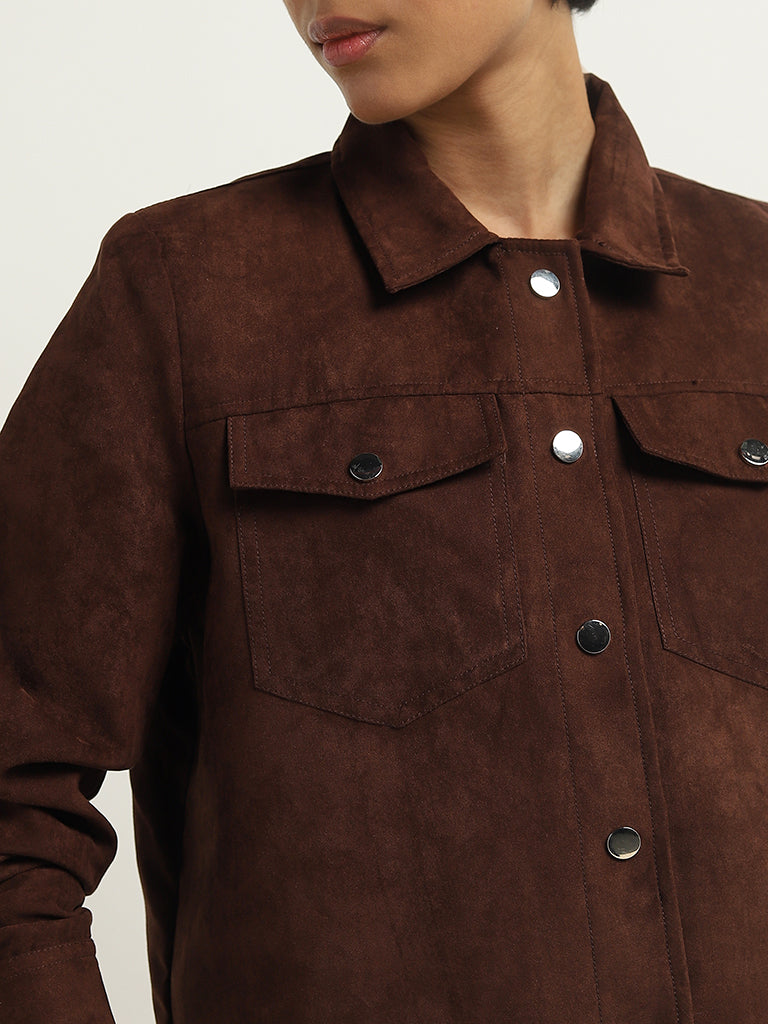 LOV Brown Faux Suede Jacket