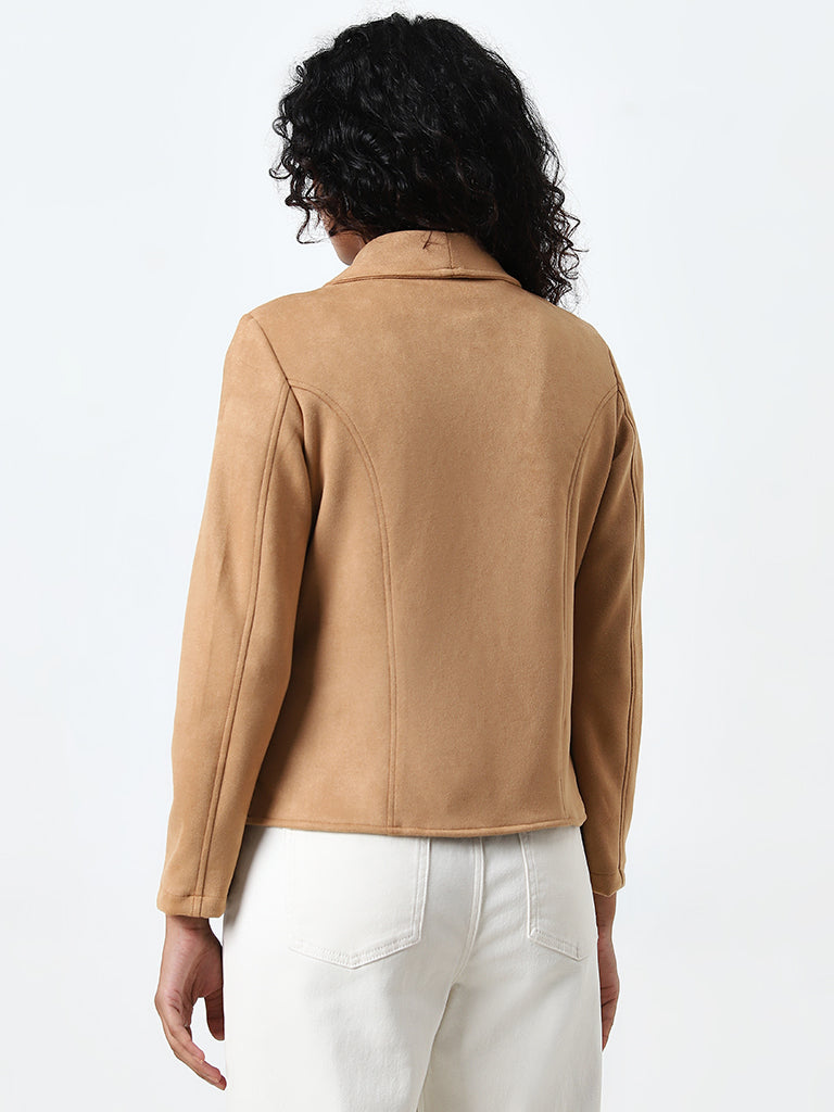 LOV Light Beige Faux Suede Jacket