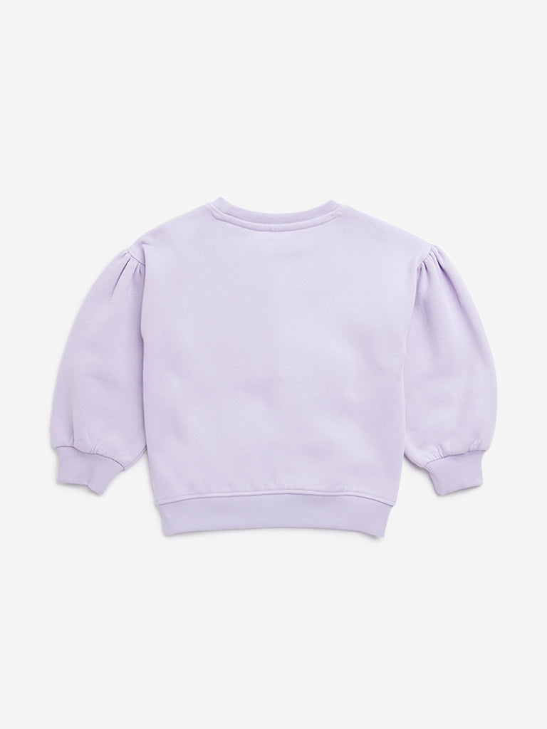 HOP Kids Lilac Applique-Detailed Sweatshirt